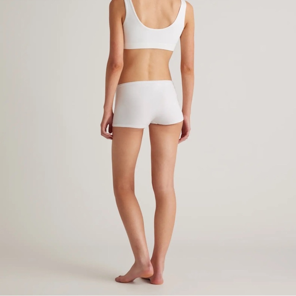 NIB Quince Women's Organic Cotton Boyshort Underwear L 6-Pack White - Picture 2 of 4